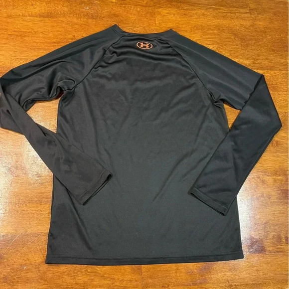 Under Armour Boys black orange football long sleeve shirt size youth large - Picture 4 of 4